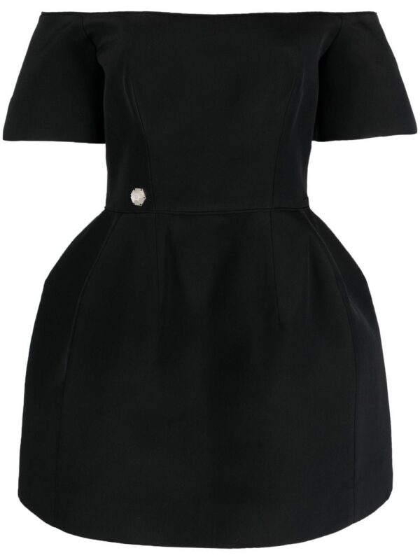 Philipp Plein off-shoulder silk mini dress
