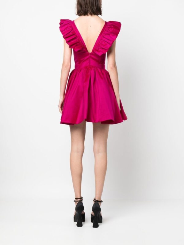 Philipp Plein ruffled-sleeve silk mini dress - Image 3