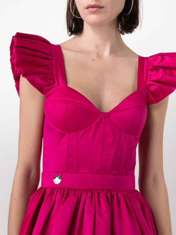 Philipp Plein ruffled-sleeve silk mini dress - Image 2