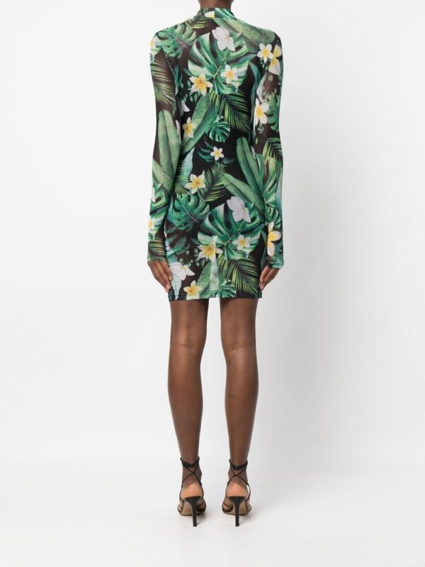 Philipp Plein graphic-print long-sleeve mini dress - Image 3