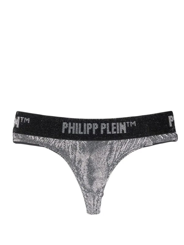 Philipp Plein  metallic crystal-embellished thong