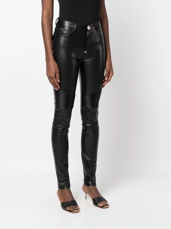 Philipp Plein  ribbed-knee high-waist leggings - Image 3