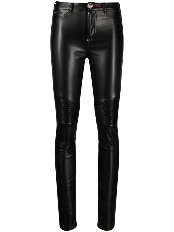 Philipp Plein  ribbed-knee high-waist leggings