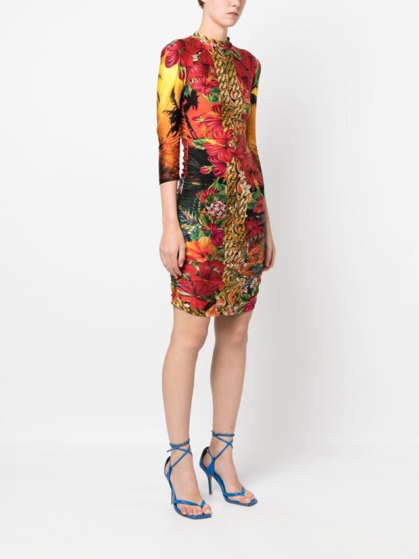 Philipp Plein Hawaii-print mock-neck dress - Image 4