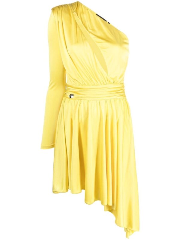 Philipp Plein pleated one-shoulder dress