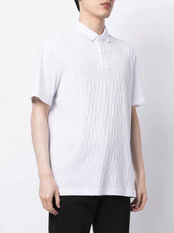 Armani Exchange logo-embossed cotton polo shirt - Image 3