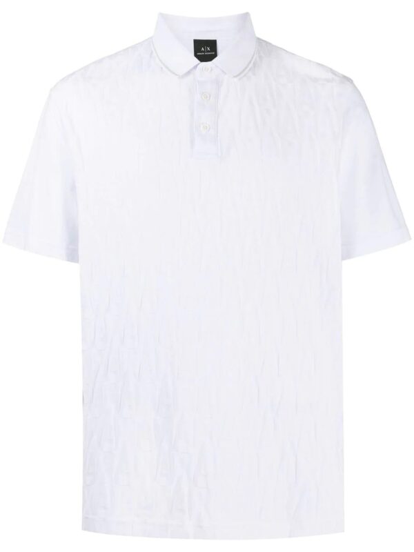 Armani Exchange logo-embossed cotton polo shirt