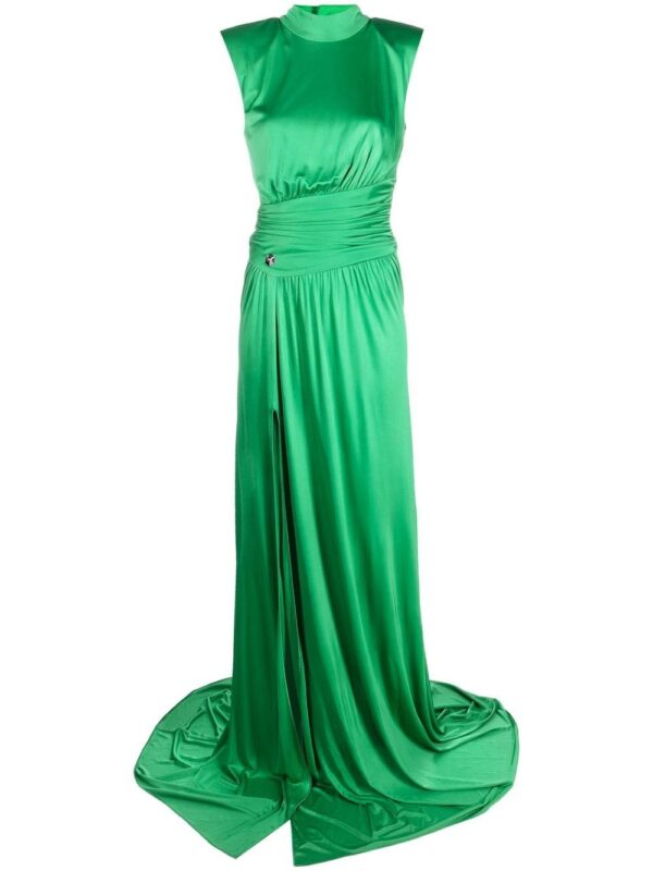 Philipp Plein ruched-detail satin gown