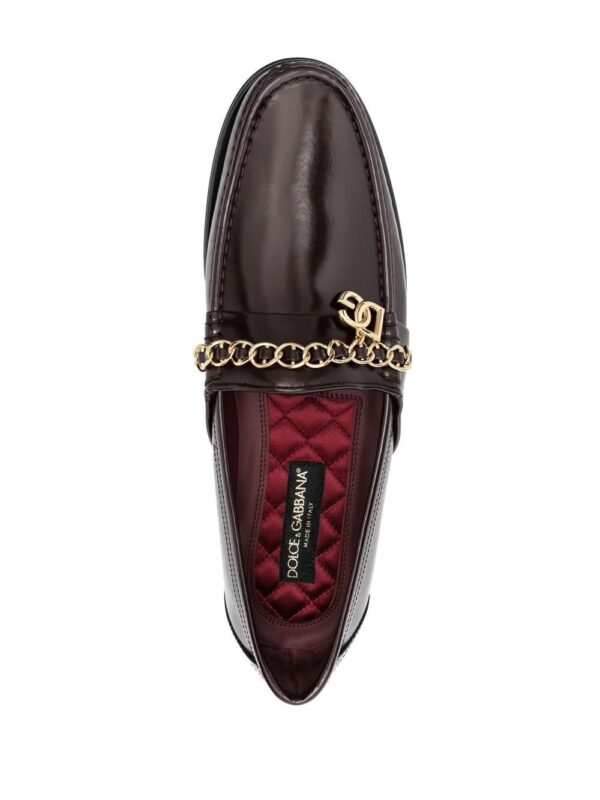 Dolce & Gabbana  chain-strap leather loafers - Image 4