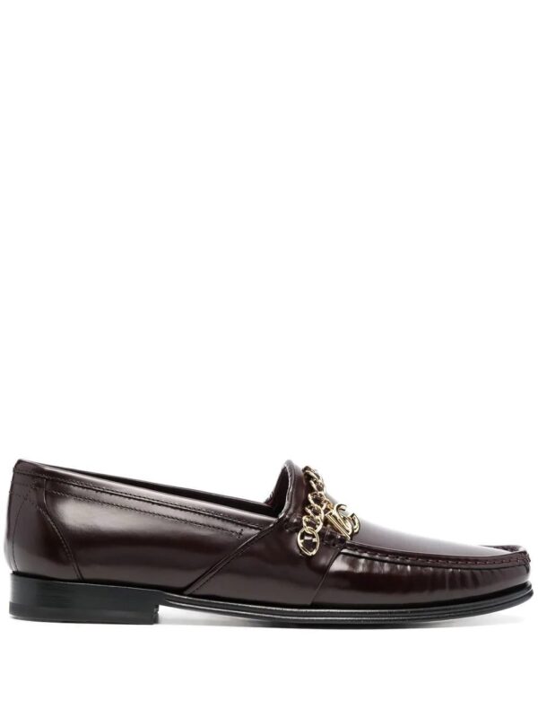 Dolce & Gabbana  chain-strap leather loafers