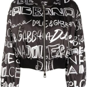 Dolce & Gabbana  logo-print zip-up bomber jacket