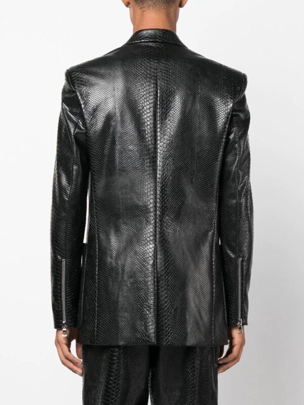 Balmain  faux snake-print embossed blazer - Image 4