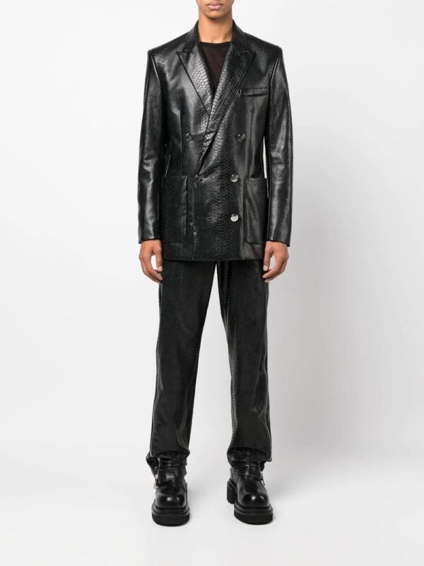 Balmain  faux snake-print embossed blazer - Image 2