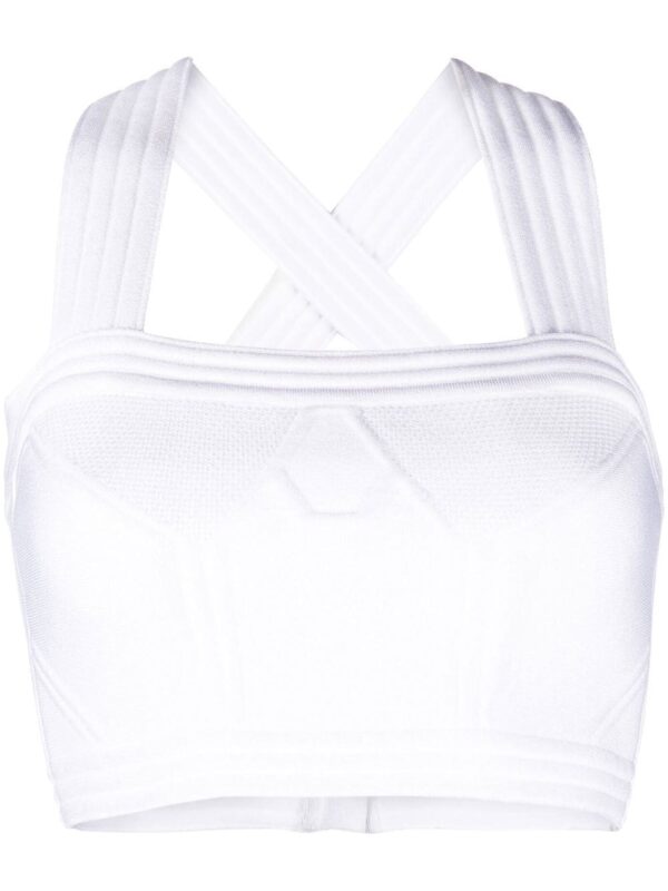 Balmain  cropped geometric-panelled top