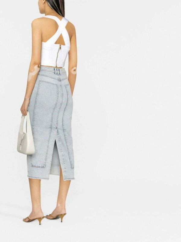 Balmain  cropped geometric-panelled top - Image 4