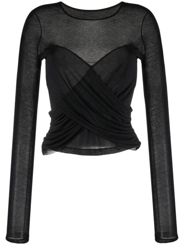 Balmain  draped-panel detail top