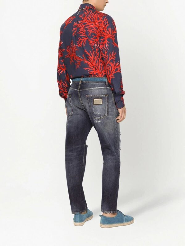 Dolce & Gabbana  coral-print long-sleeved shirt - Image 4