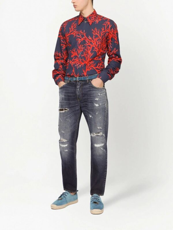 Dolce & Gabbana  coral-print long-sleeved shirt - Image 2