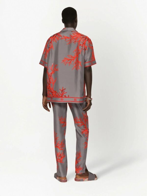 Dolce & gabbana  Coral-print silk shirt - Image 4