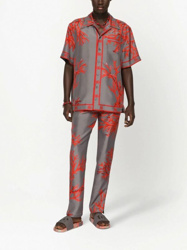 Dolce & gabbana  Coral-print silk shirt - Image 3