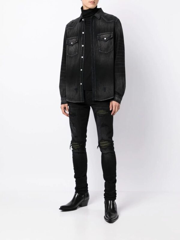 Amiri logo-embroidered denim shirt - Image 2