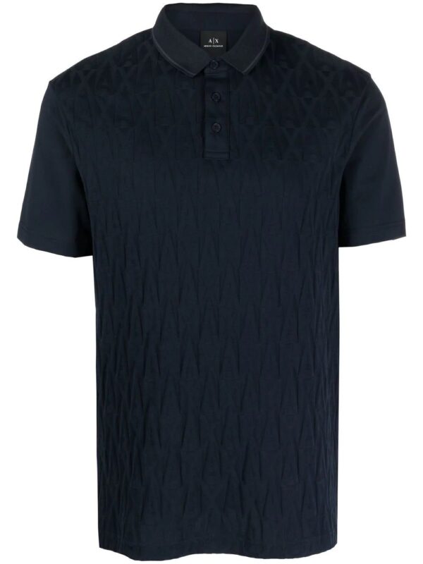 Armani Exchange monogram-embossed polo shirt