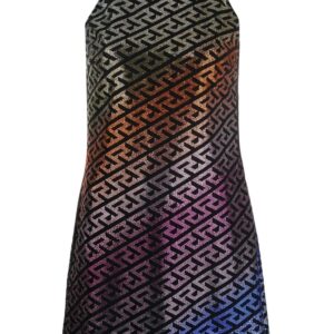 Versace La Greca crystal-embellished minidress
