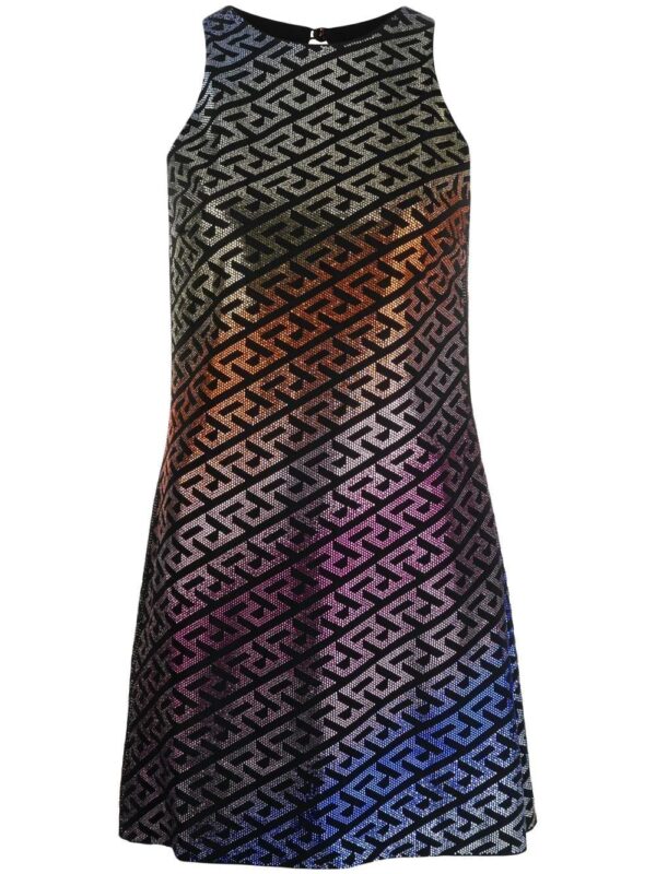 Versace  La Greca crystal-embellished minidress