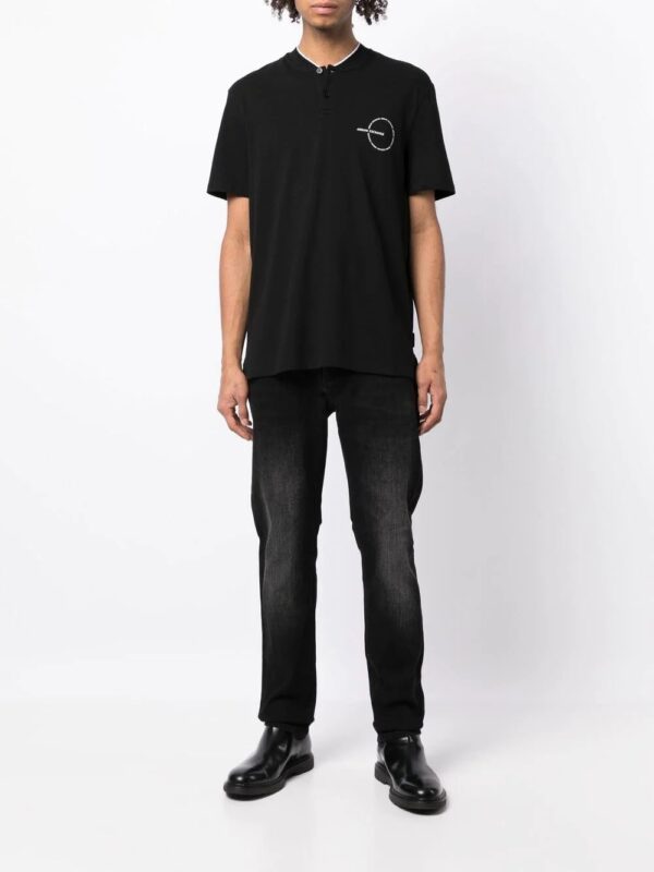Armani Exchange collarless logo-print polo shirt - Image 2