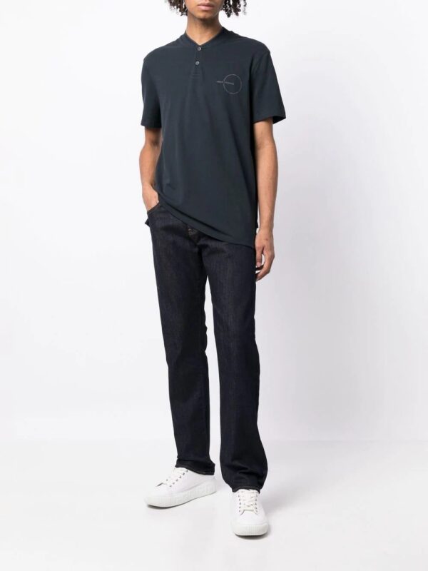 Armani Exchange collarless logo-print polo shirt - Image 2