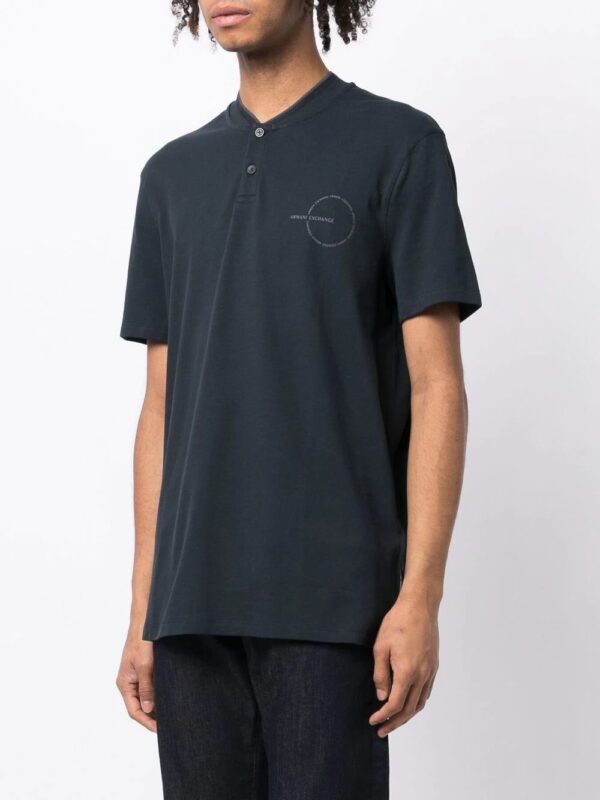 Armani Exchange collarless logo-print polo shirt - Image 3