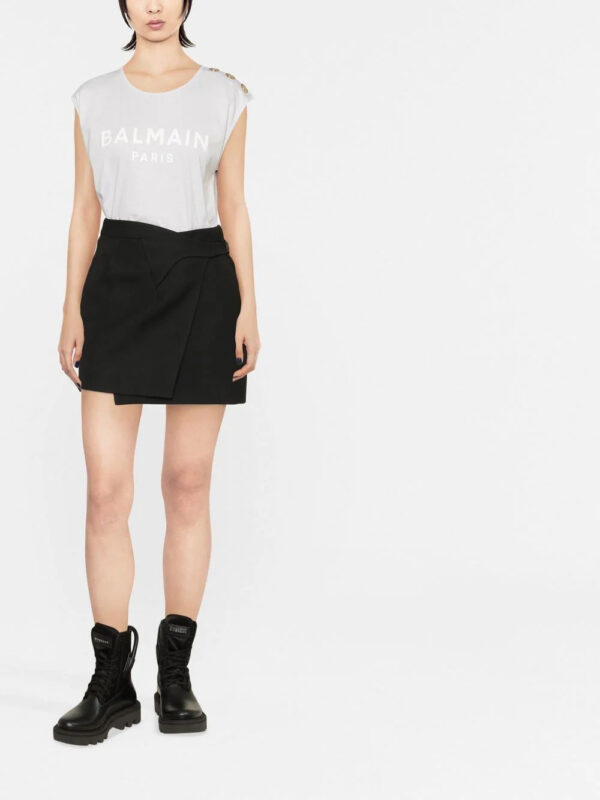 Balmain  button-detail logo-print tank top - Image 2