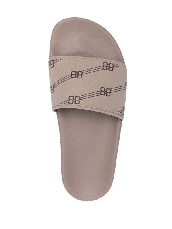 Balenciaga  monogram-print Pool slides - Image 4
