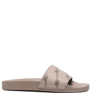 Balenciaga  monogram-print Pool slides