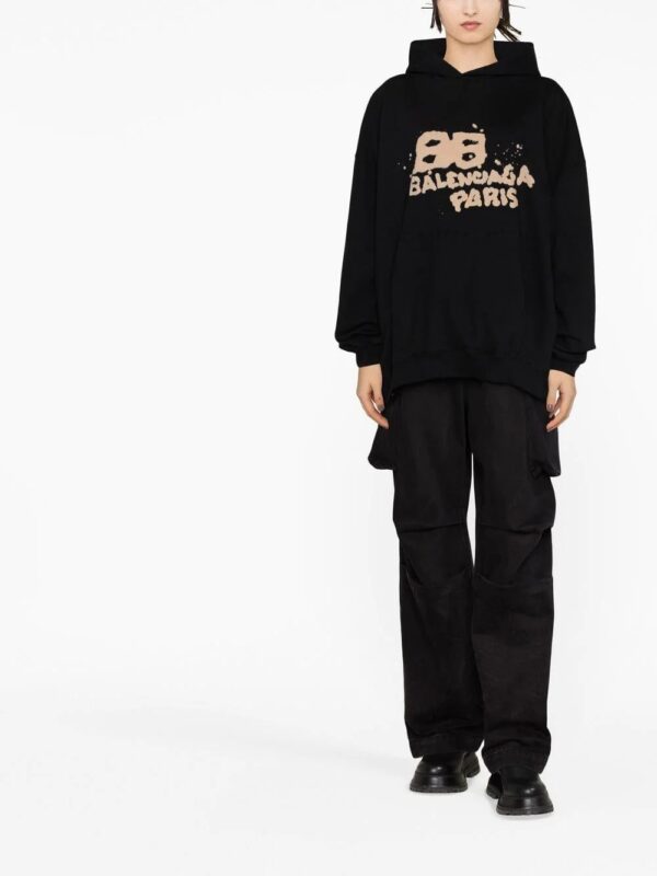 Balenciaga  Large Fit logo-print hoodie - Image 2