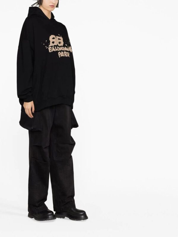 Balenciaga  Large Fit logo-print hoodie - Image 3