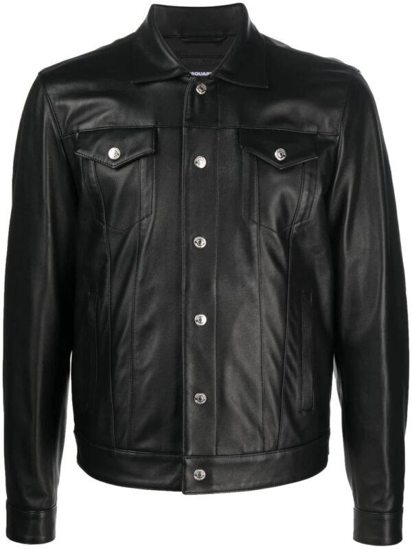 Dsquared2  button-up leather shirt