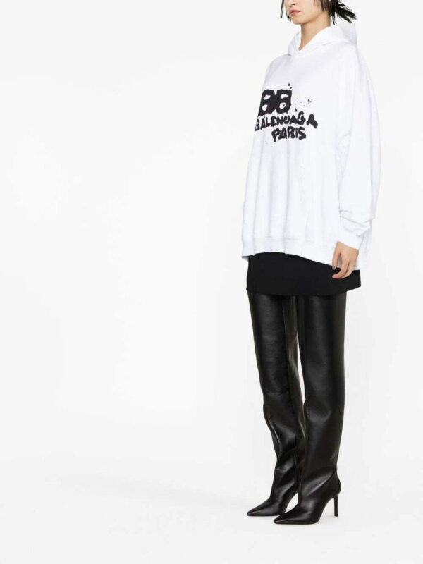 Balenciaga  graffiti-print cotton hoodie - Image 3