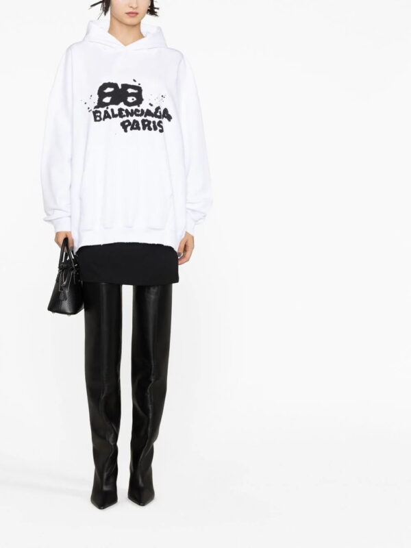 Balenciaga  graffiti-print cotton hoodie - Image 2