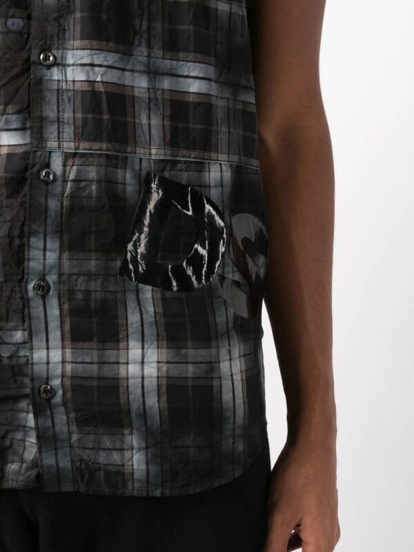 Dsquared2  distressed checked sleeveless shirt - Image 4
