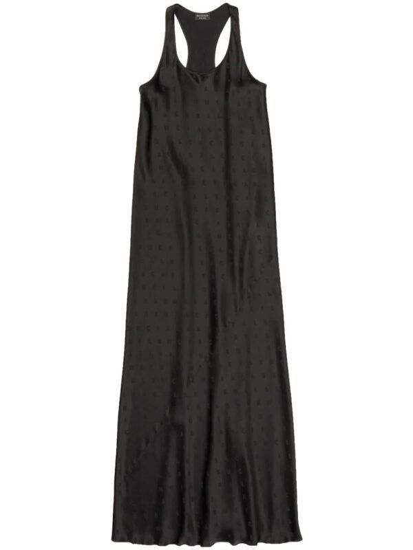 Balenciaga  logo-print racerback gown.