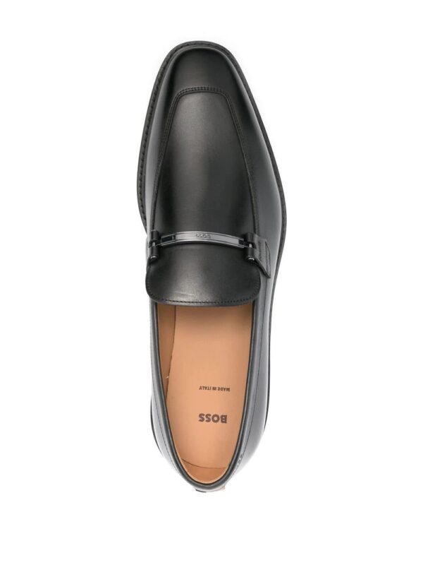 BOSS  Lisbon leather logo-plaque loafers - Image 4