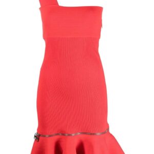 Alexander McQueen one-shoulder ruffle-hem dress