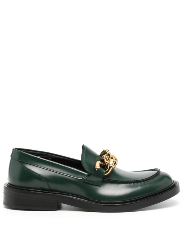 Versace  chain-detail leather loafers