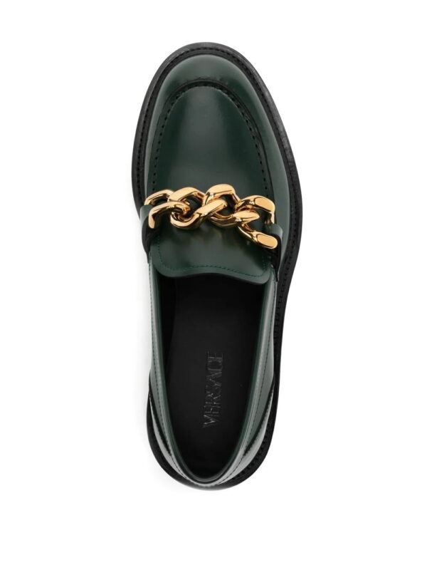 Versace  chain-detail leather loafers - Image 4