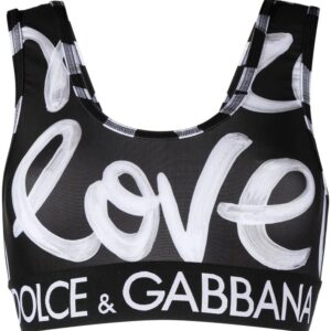 Dolce & Gabbana logo-waistband sports bra