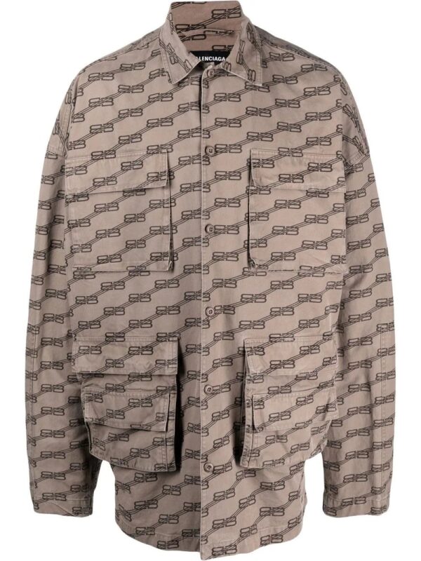 Balenciaga  monogram-print cargo shirt
