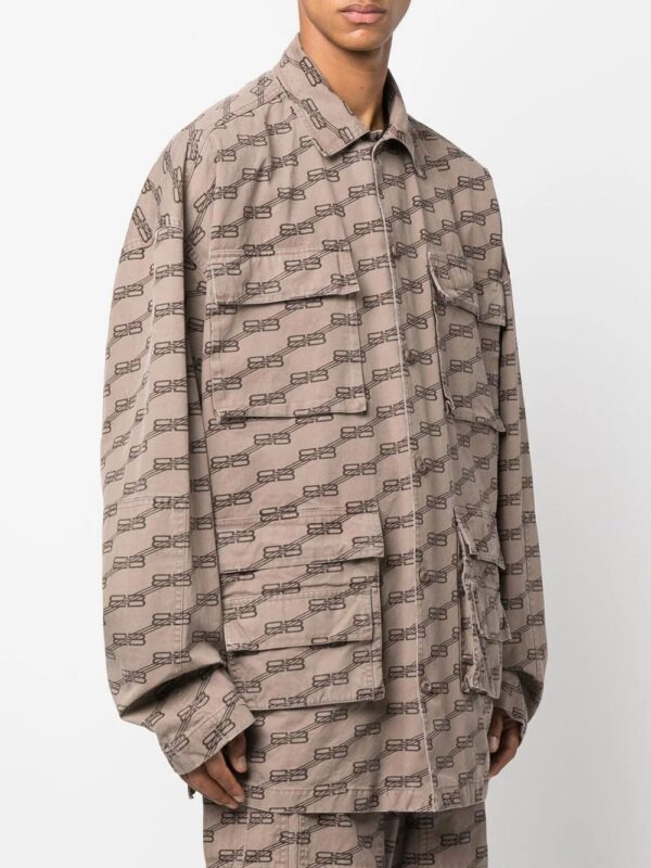 Balenciaga  monogram-print cargo shirt - Image 3
