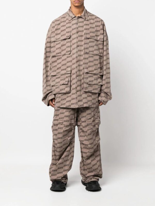 Balenciaga  monogram-print cargo shirt - Image 2
