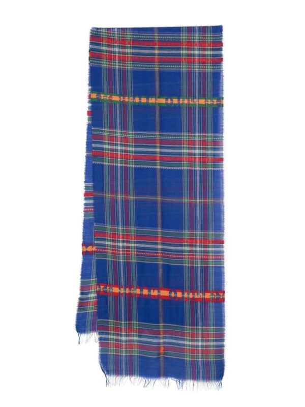 Polo Ralph Lauren  logo-embroidered-plaid scarf